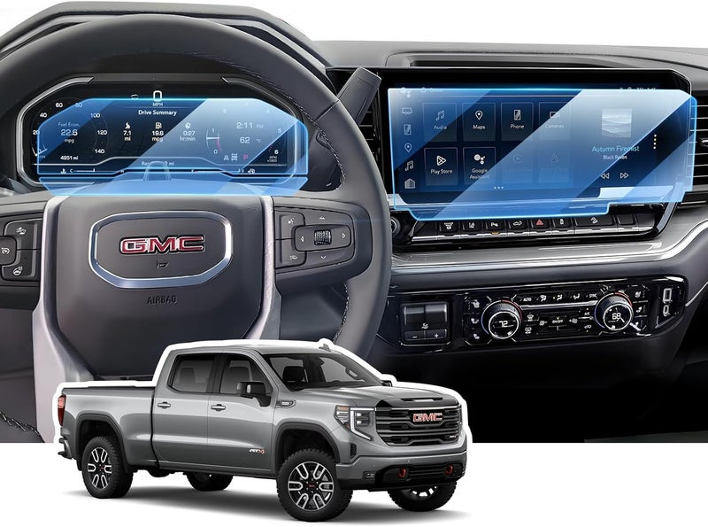LANGBEAN 3PCS Screen Protector for 2022-2025 2026 GMC Sierra/Chevy Silverado 1500(SLE/Elevation/SLT) 13.4 inch Infotainment Touch Screen & 12.3 inch Digital Instrument Cluster, HD, High Sensitivity - Image 1